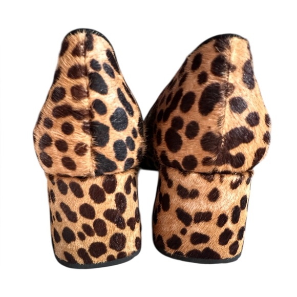 J.Crew Leopard Print Calf Hair Block Heel Pumps Women’s Size 7.5 - Picture 5 of 7